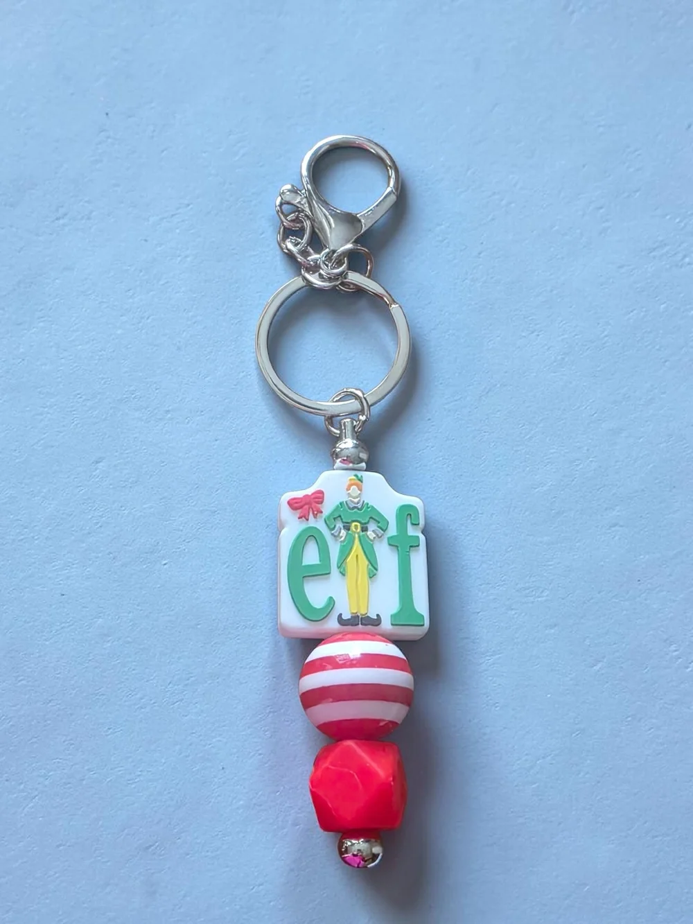 Buddy the Elf Movie Silicone Bead Keychain Wristlet Bag Clip
